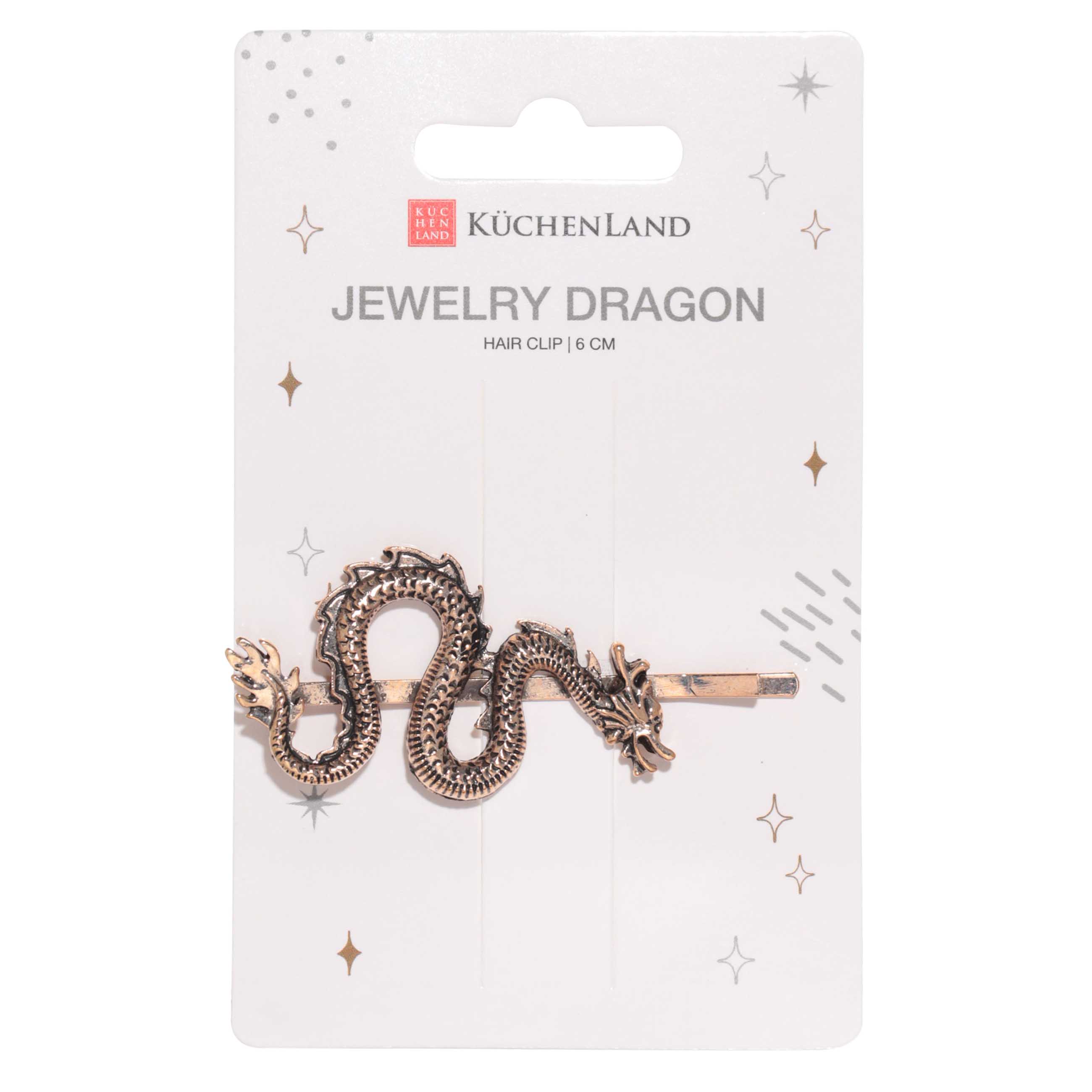 Заколка для волос, 6 см, металл, золотистая, Дракон, Jewelry dragon —  купить в интернет-магазине Kuchenland Home с доставкой по Астане и  Казахстану